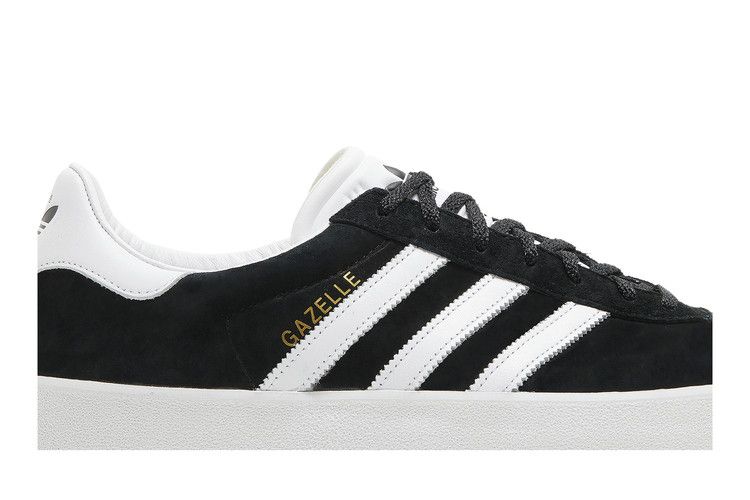 adidas Gazelle 85 'Black White' — Core Black/Cloud White/Gold Metallic (FZ5594)