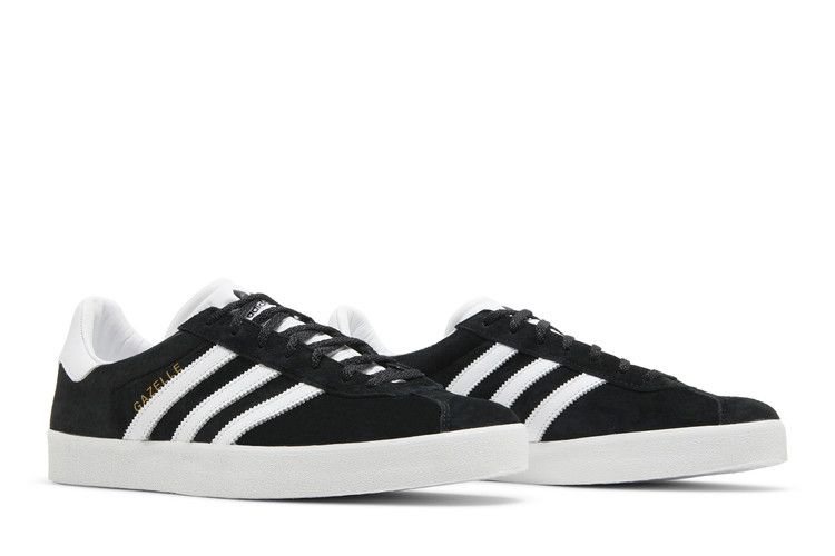 adidas Gazelle 85 'Black White' — Core Black/Cloud White/Gold Metallic (FZ5594)
