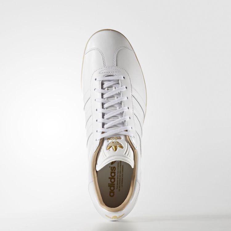 Adidas Gazelle — Footwear White/Footwear White/Gold Metallic