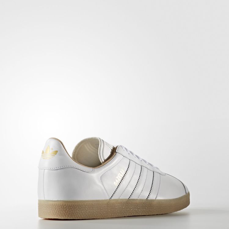 Adidas Gazelle — Footwear White/Footwear White/Gold Metallic