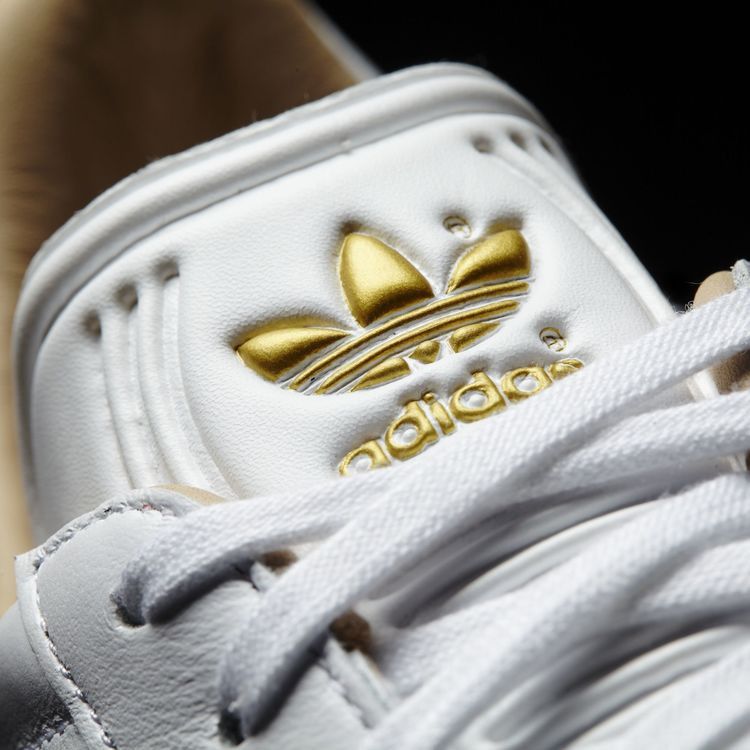 Adidas Gazelle — Footwear White/Footwear White/Gold Metallic